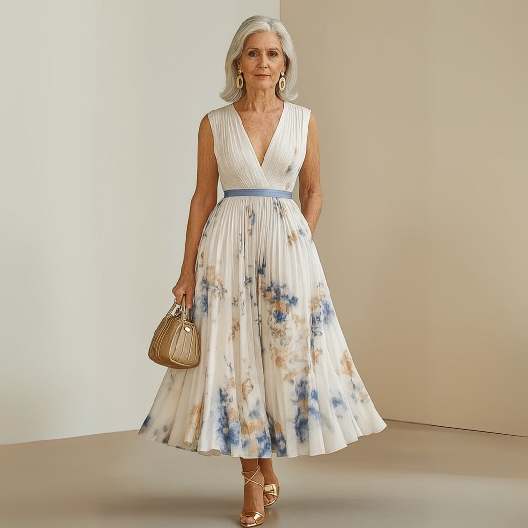 Women's elegant flowy sleeveless summer maxi dress, a long and comfortable resort wear option for warm weather.