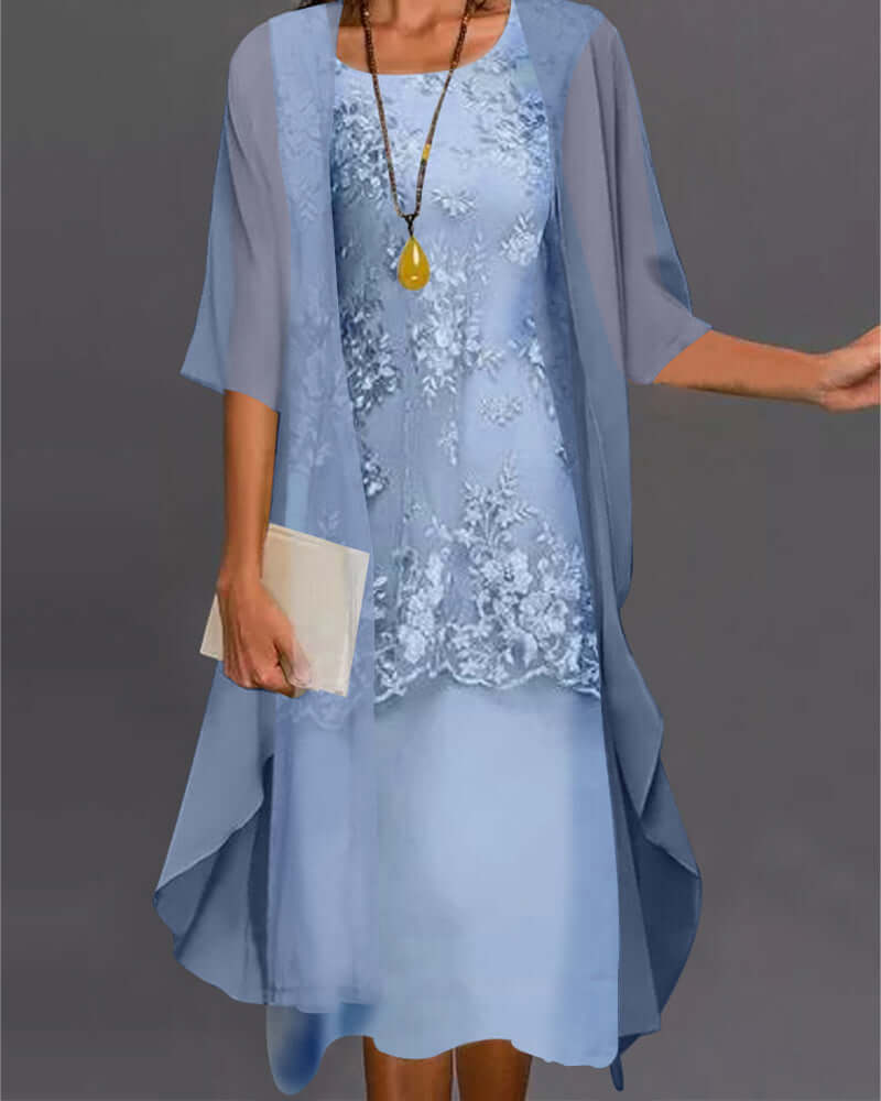 Women's Elegant Two-Piece Chiffon Dress
