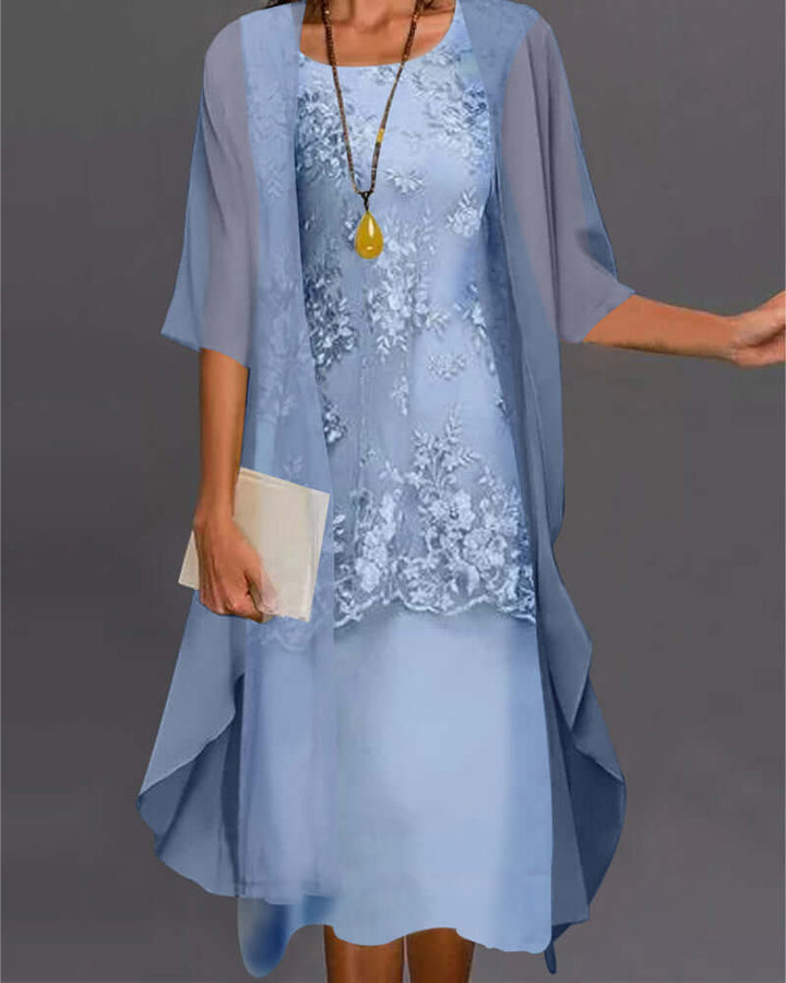 Women's Elegant Two-Piece Chiffon Dress