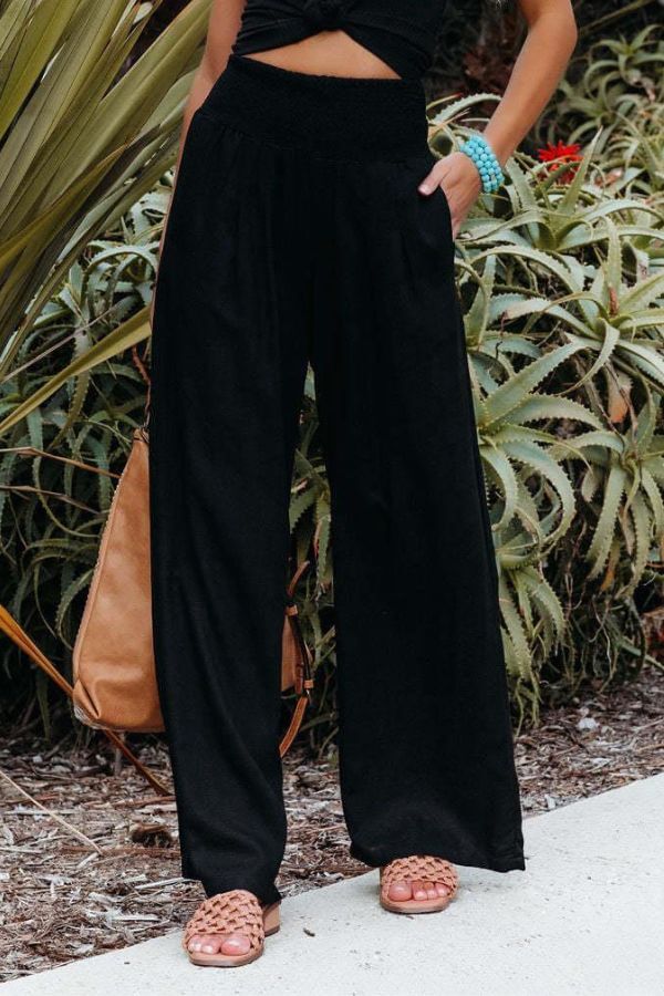 Women's Wide Leg Casual Trousers - Comfortable & Stylish
