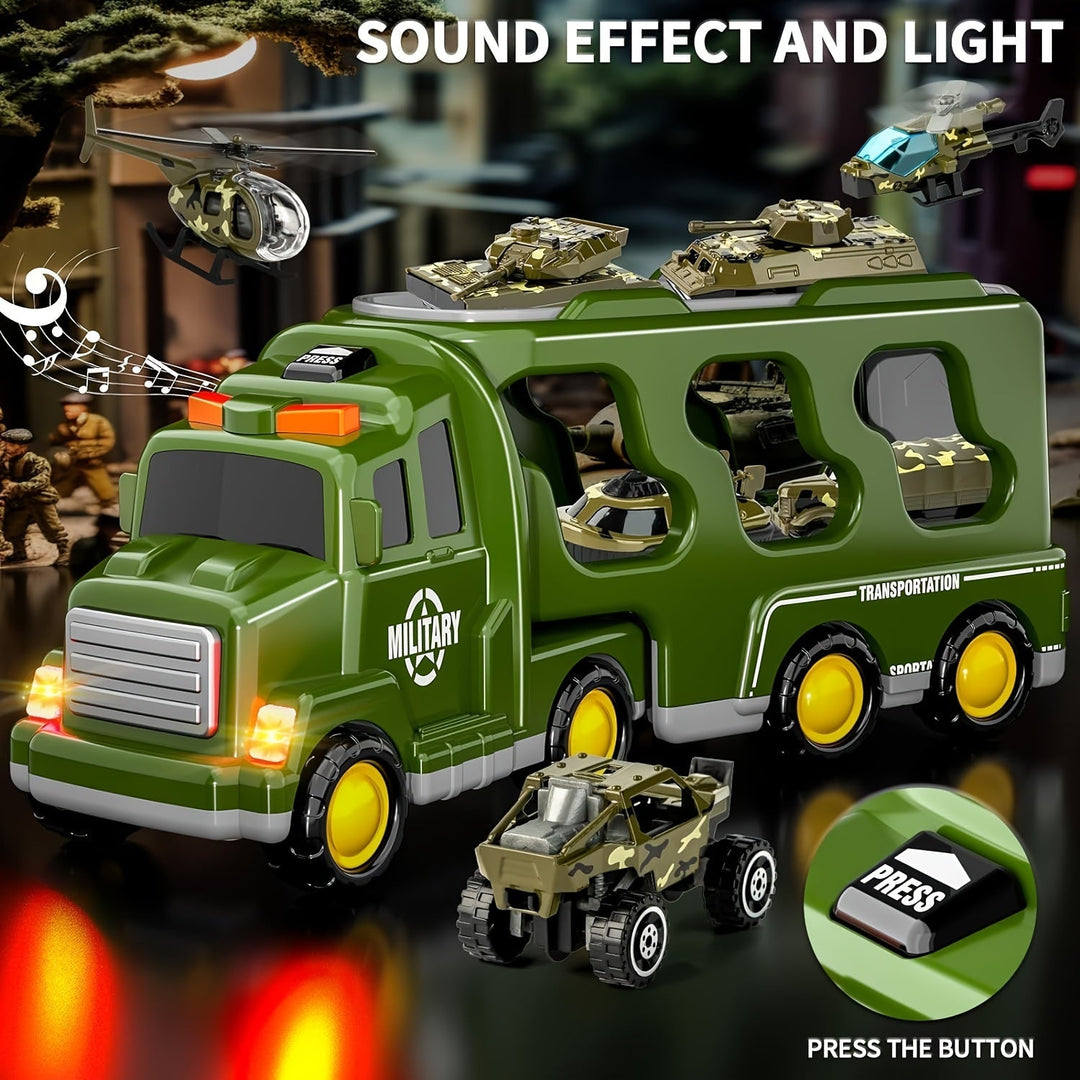 Kids enjoy action-packed imaginative play with this 14-in-1 military playset, featuring toy truck, tanks & soldiers.