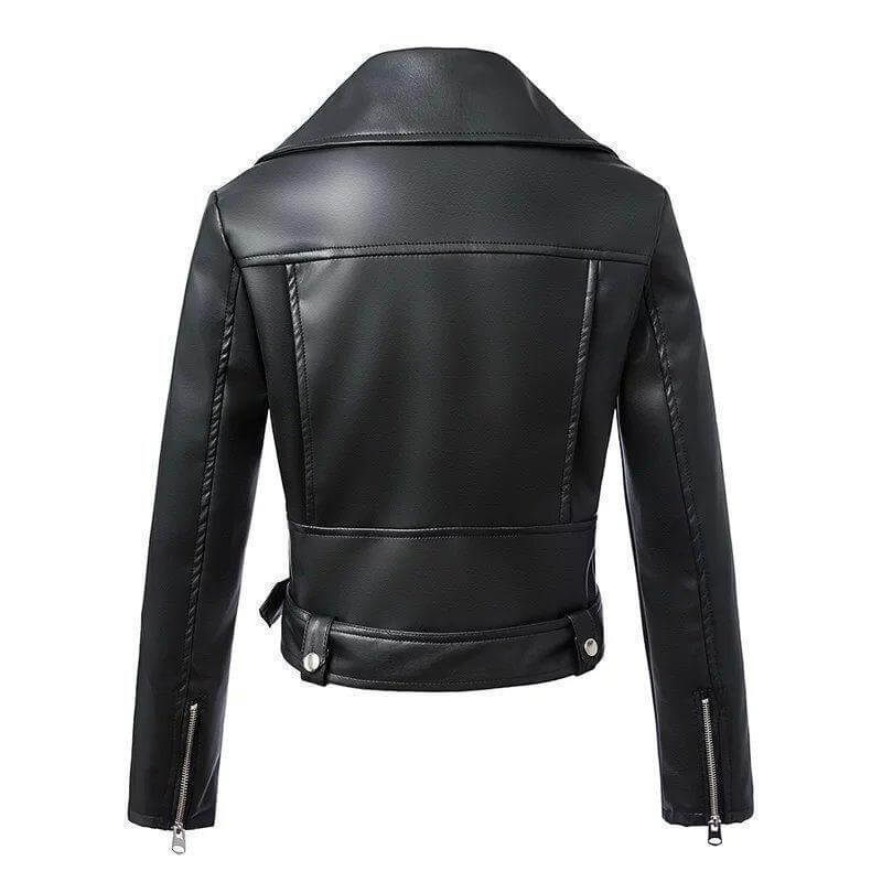Women's Biker Jacket with Belt