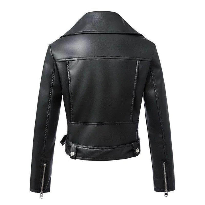 Women's Biker Jacket with Belt