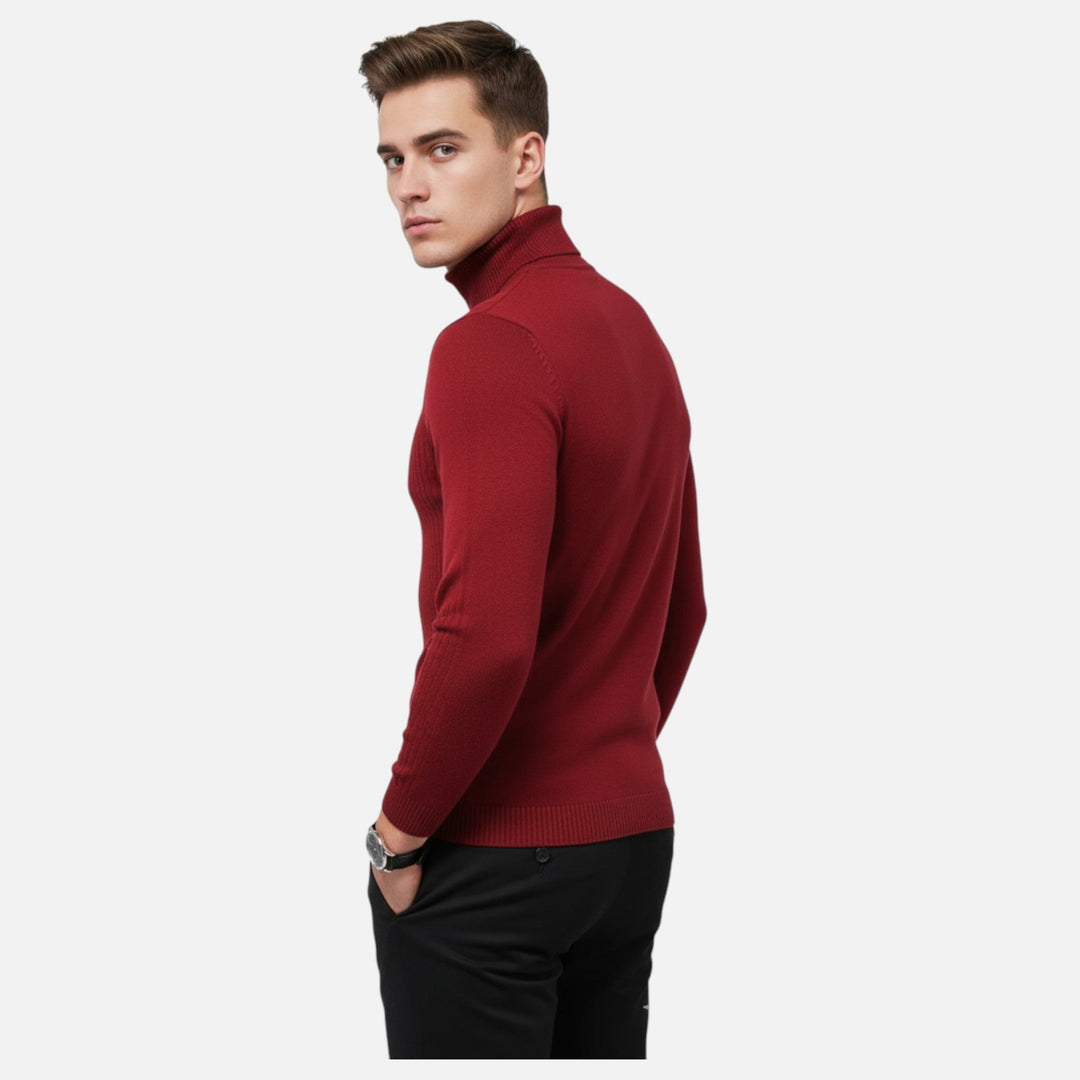 Stylish men's long sleeve pullover sweater featuring a classic lapel neck. Great for casual autumn winter outfits.