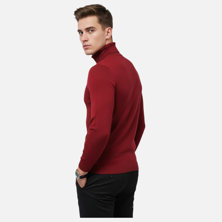 Stylish men's long sleeve pullover sweater featuring a classic lapel neck. Great for casual autumn winter outfits.