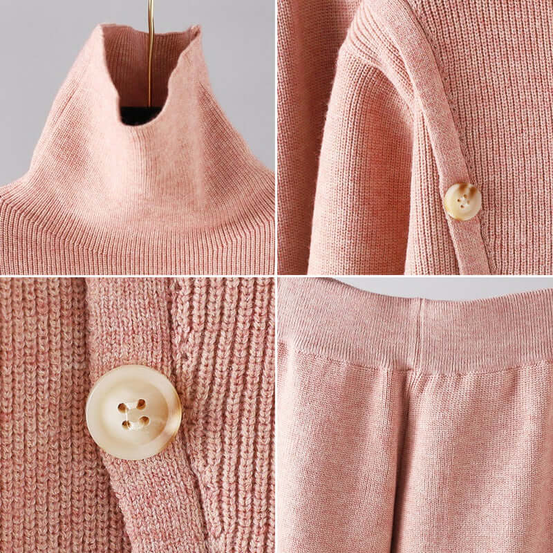 Women's Knitted Set with High Collar