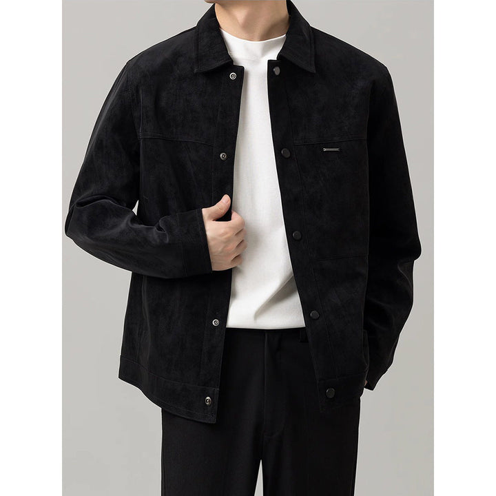 Button-down men's jacket, a versatile shirt jacket perfect for casual wear & modern men's fashion.