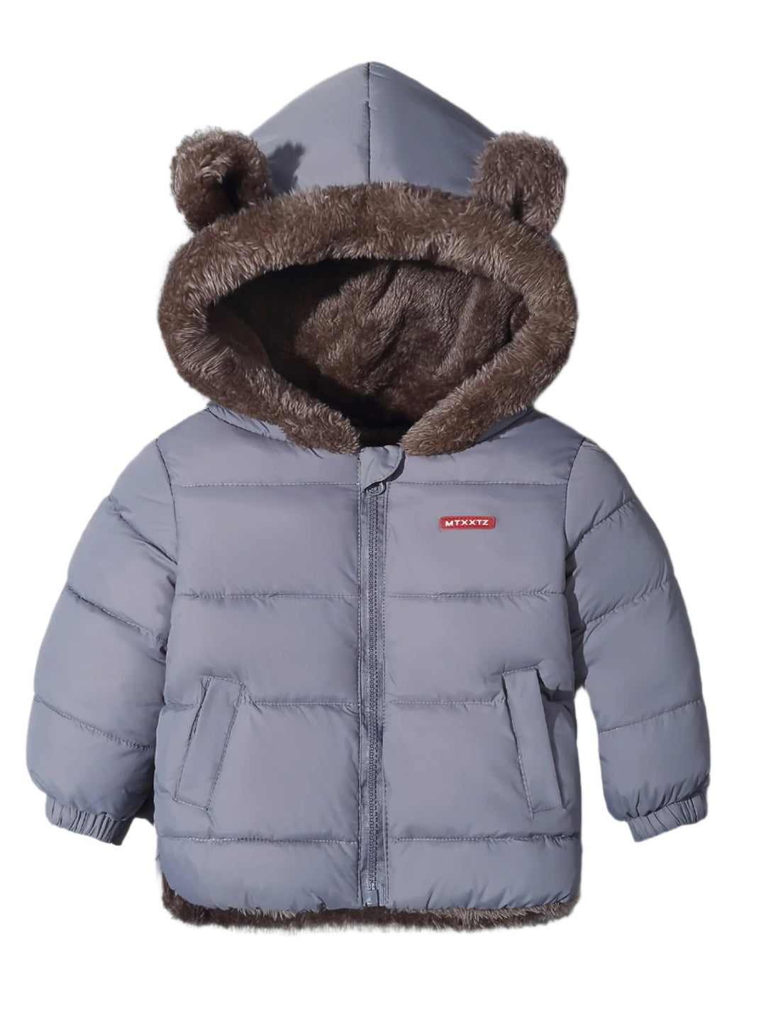 Playful & super warm kids' Bear Hug winter jacket, designed for ultimate coziness during cold outdoor play.