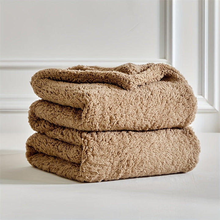 Unisex ultra soft sherpa fleece blanket, a cozy & warm addition to any home, perfect for relaxing & comfort.