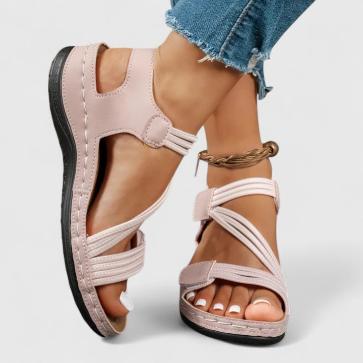 Women's posture-correcting sandals with arch support, ensuring comfortable, stylish steps.