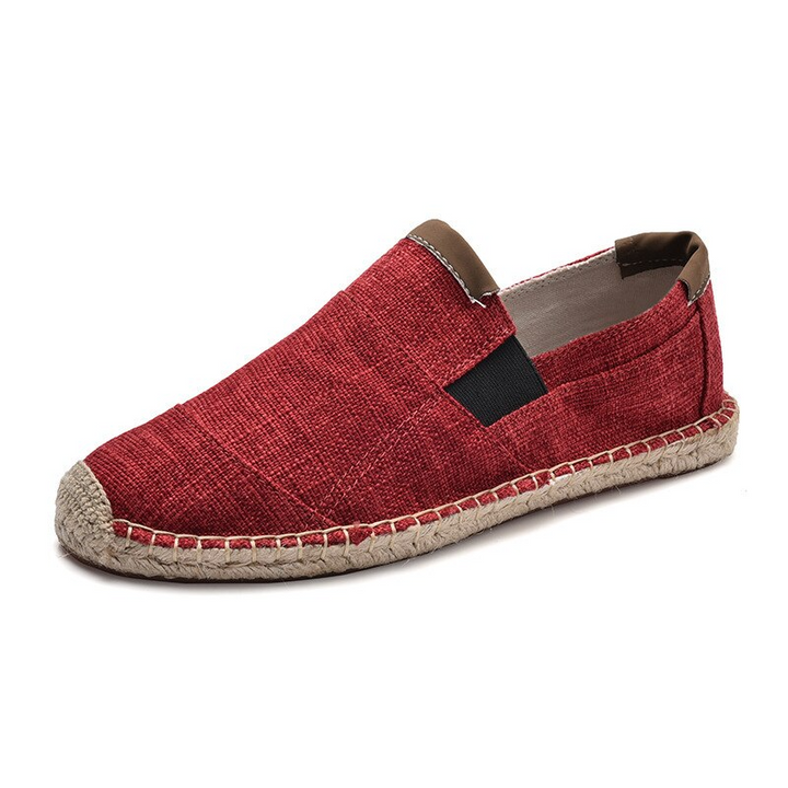 Easy-to-wear men's slip-on espadrilles. Comfortable casual summer shoes for relaxed spring & beach outings.