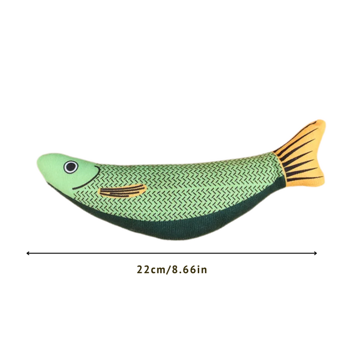 Interactive catnip fish plush toys (3-pack) for cats. Engages pets, promotes play, dental health & stress relief.