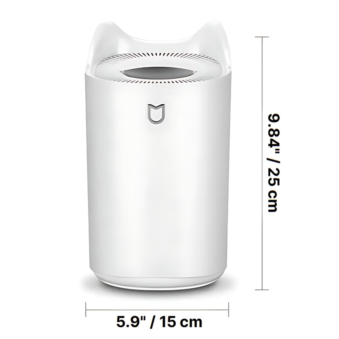 "3000ml ultrasonic humidifier with mist technology in sleek pink design, improves air quality, alleviates respiratory issues.