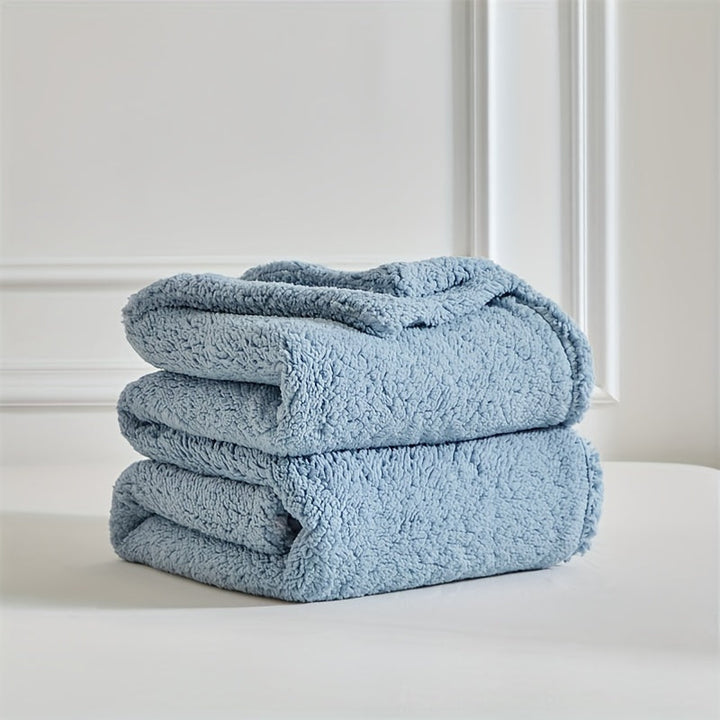 Plush, warm, & soft sherpa fleece blanket, a comfortable throw for living rooms, bedrooms, and cozy home use.