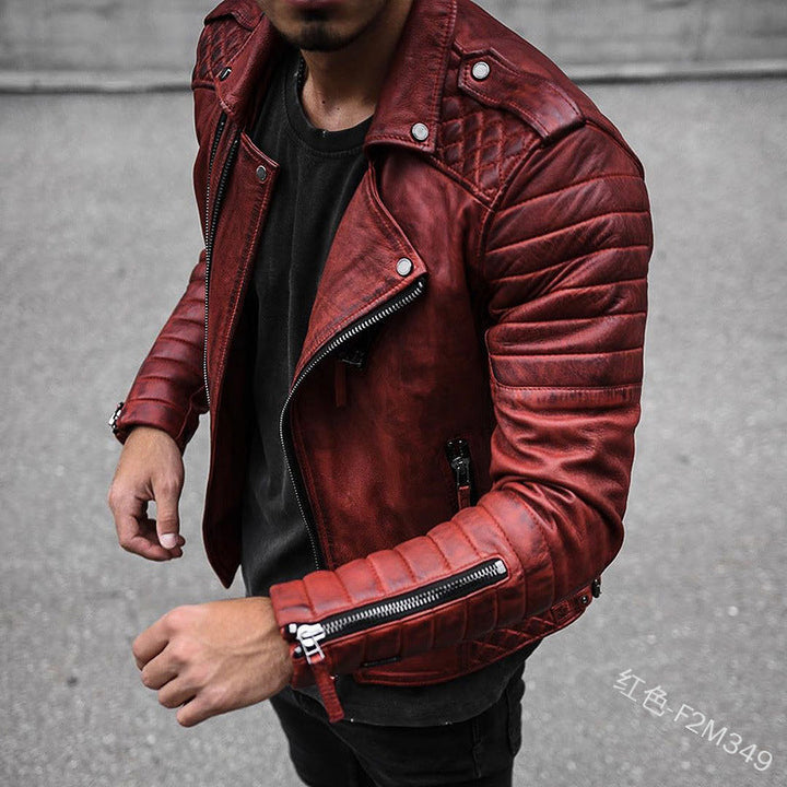 Men's classic urban moto jacket. Stylish outerwear & biker jacket for modern men's fashion. Versatile zipper design for everyday.