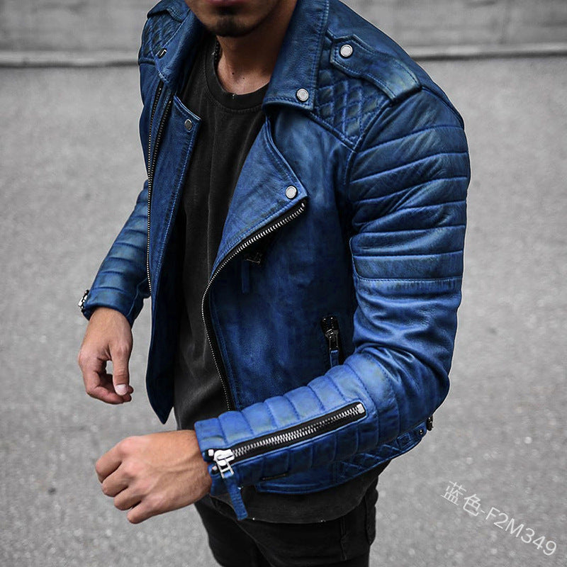 Classic men's urban biker jacket. Essential outerwear for men's fashion & versatile everyday wear. Stylish zipper moto jacket.