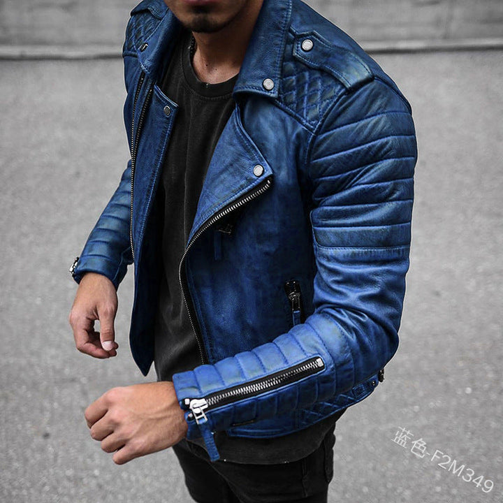 Classic men's urban biker jacket. Essential outerwear for men's fashion & versatile everyday wear. Stylish zipper moto jacket.