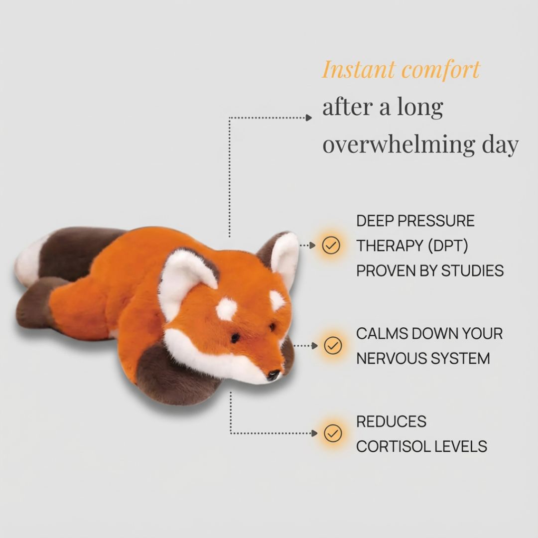 Unisex raccoon long body pillow, soft support for adults & children.