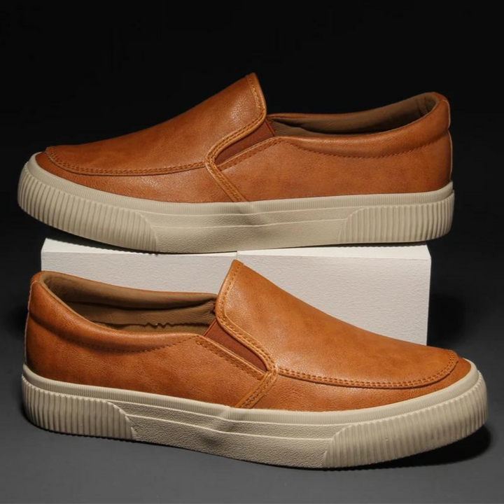 Classic men's slip-on shoes, providing timeless style and effortless comfort for any occasion.