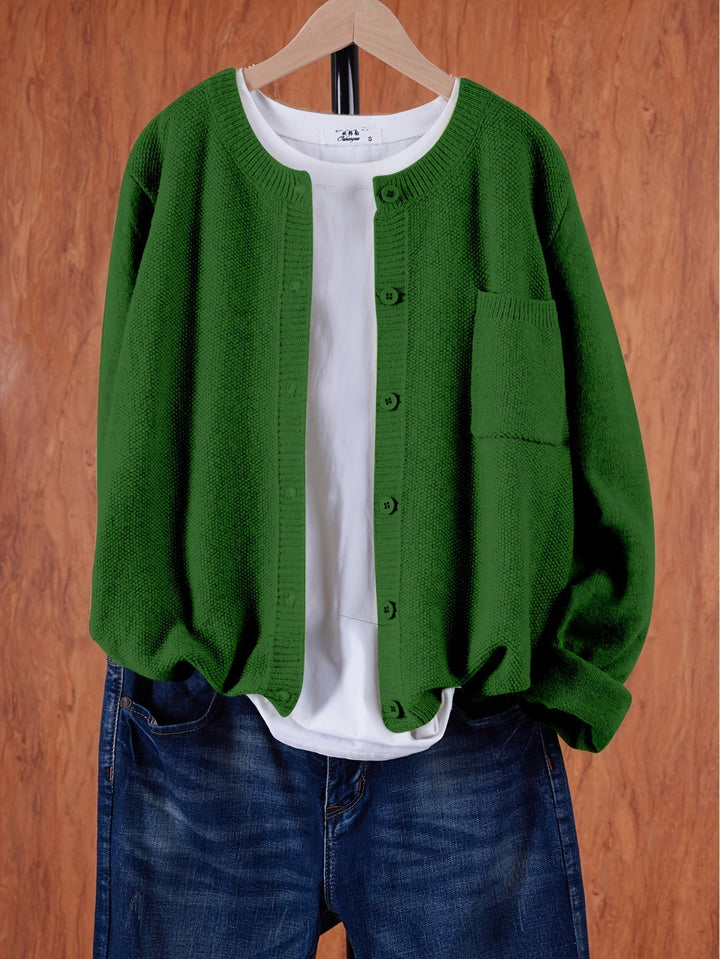 Women's elegant casual cardigan, a versatile long sleeve sweater for everyday.