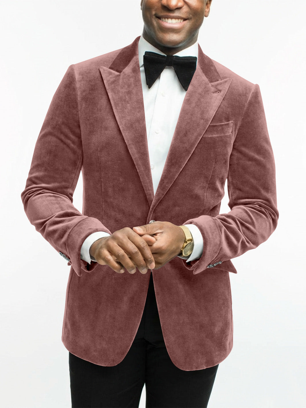 Tailored fit men's jacket with sleek lapels, epitomizing men's fashion & special occasion style.