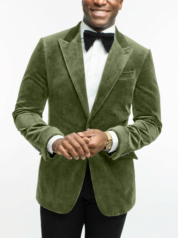 Elegant men's formal wear jacket with crisp lapel, perfect for a grand dinner event.