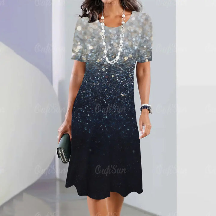 Breathable summer retro A-line midi dress for women, elegant vintage style, perfect for warm weather & comfort.