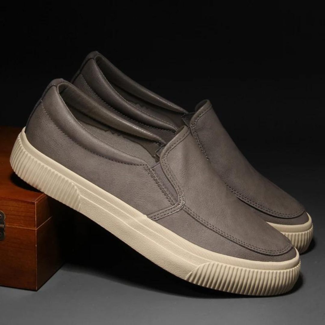 Modern men's slip-on shoes, offering effortless comfort and stylish versatility for everyday fashion.