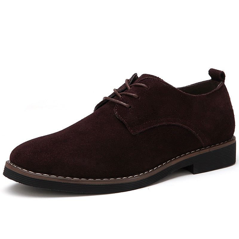 A pair of classic men's lace-up dress shoes, comfortable and stylish for business attire, formal occasions, and work.