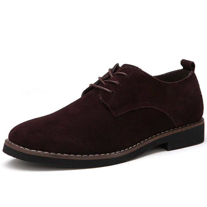 A pair of classic men's lace-up dress shoes, comfortable and stylish for business attire, formal occasions, and work.