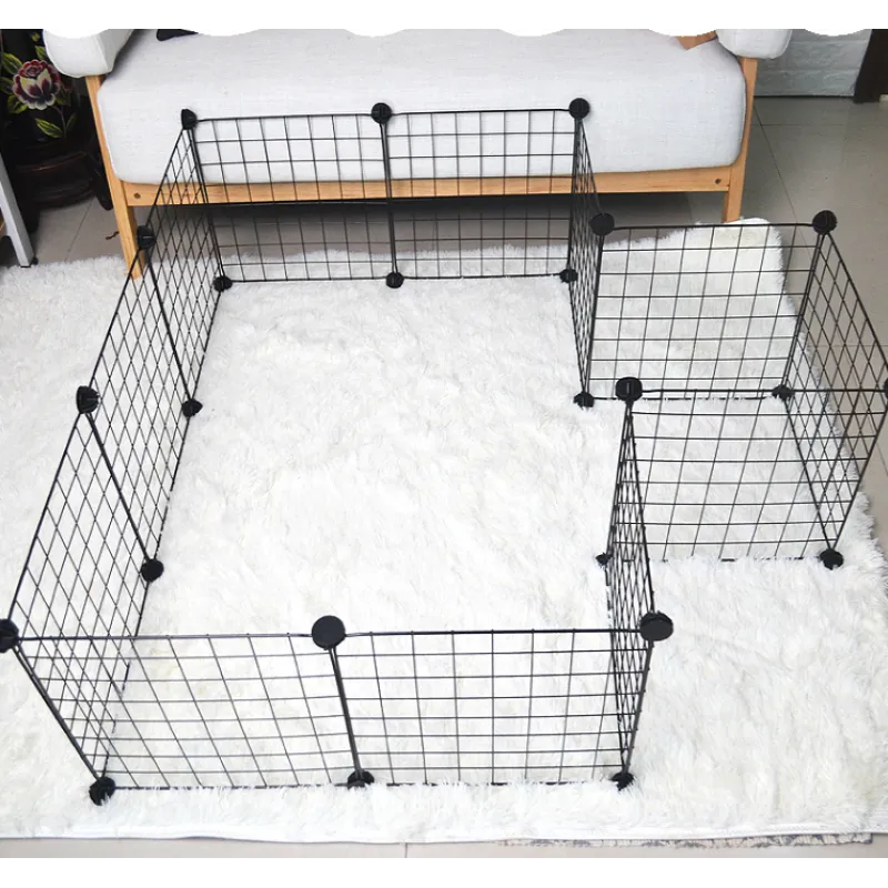 Secure flexible wire dog playpen with door, creating a safe pet enclosure for puppies & small pets.