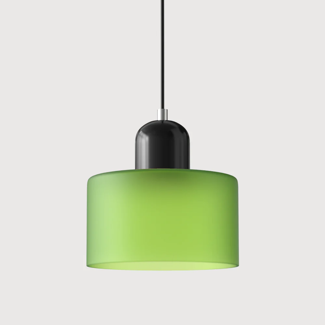 Stylish retro glass ceiling fixture, adjustable cord for versatile interior design.
