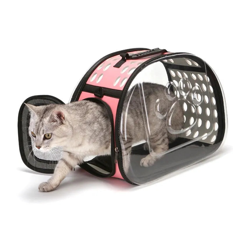 Comfortable pet carrier with viewing window, designed for car travel. Essential pet travel bag for dogs & cats.