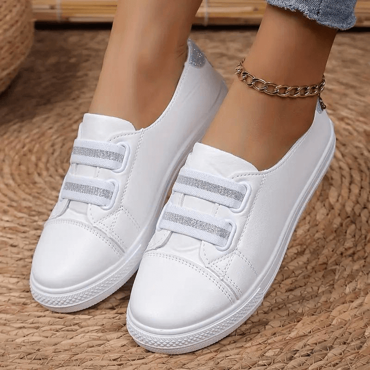Women's Slip-On Trainers - Rounded Toe - Durable Sole
