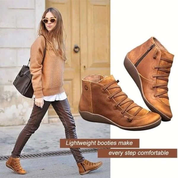 Stylish women's zip ankle boots, orthopaedic design for casual wear & posture correction.