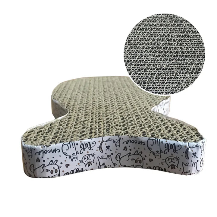 Eco-friendly corrugated cardboard scratch mat, essential pet furniture protection for cat health.