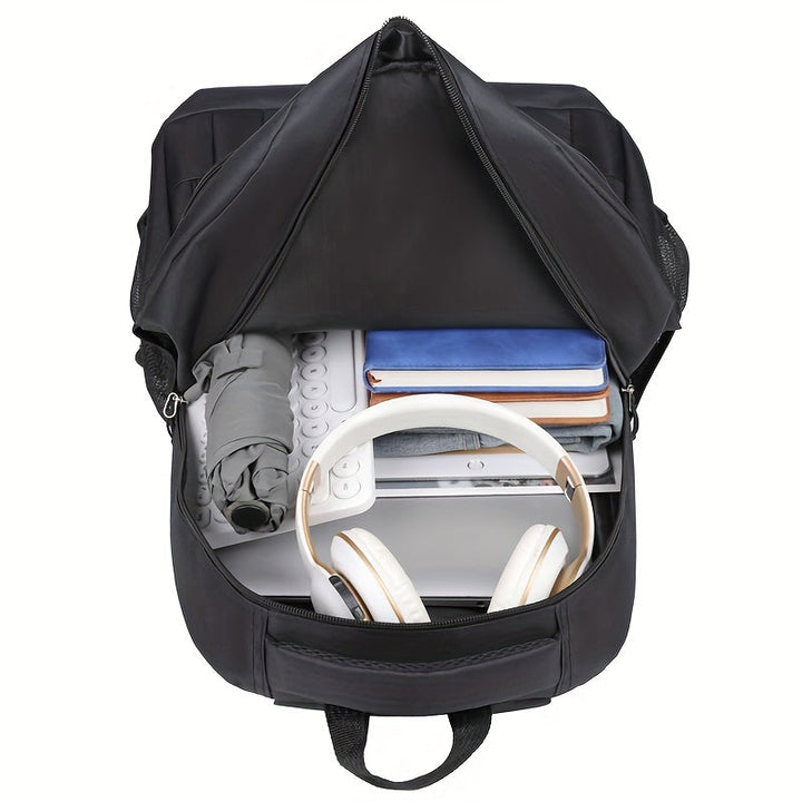 Classic men's leather laptop backpack with adjustable straps. Timeless utility & durable design.
