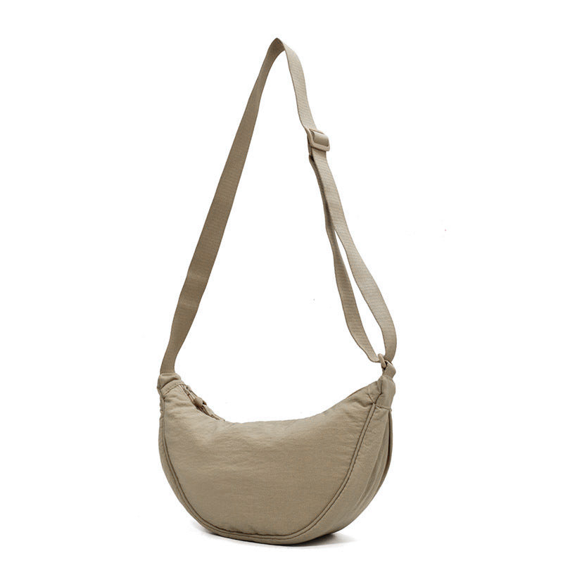 Functional Half Moon Crossbody Bag, women's versatile shoulder purse for all-day comfort.