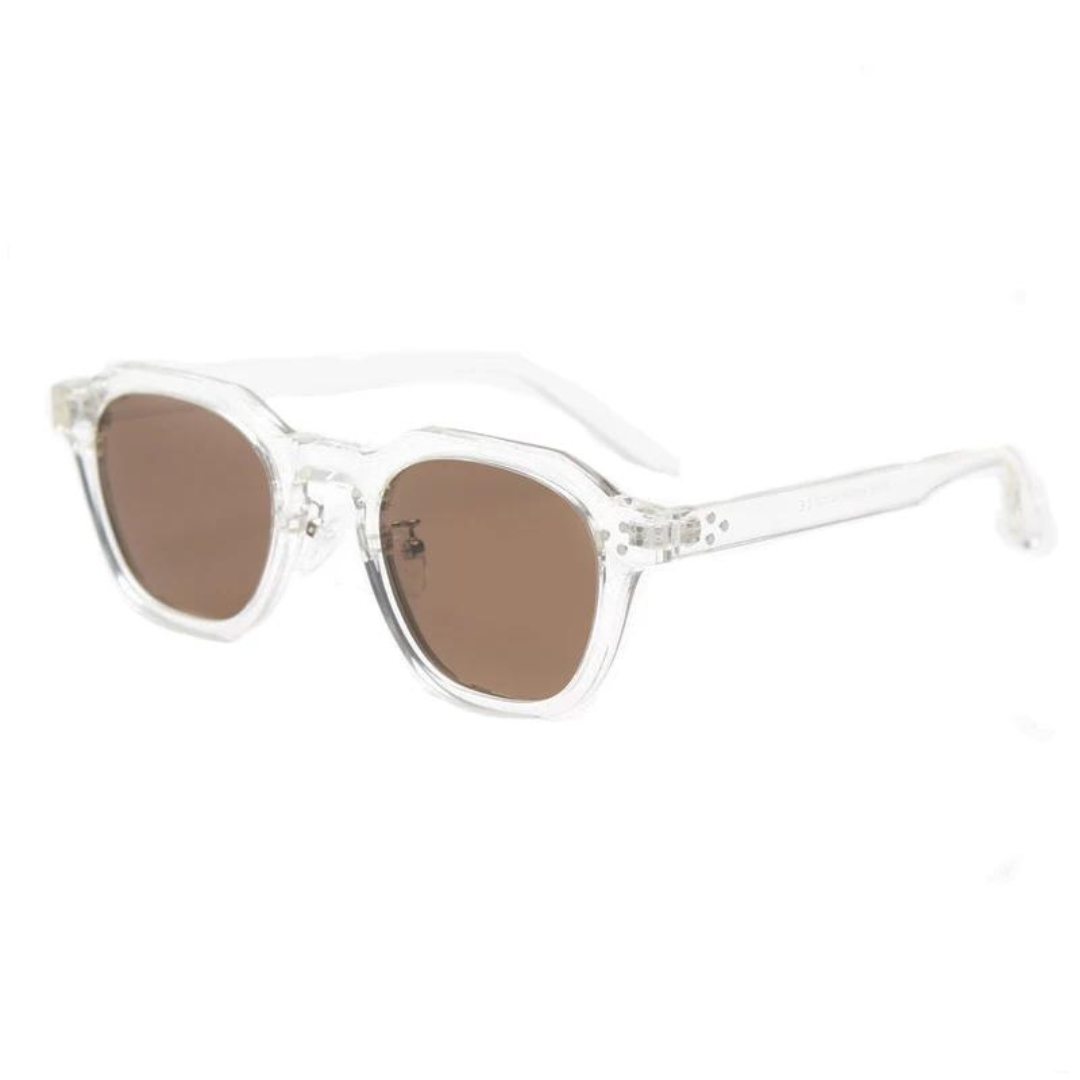Fashion-forward unisex angular sunglasses with UV400 protection.