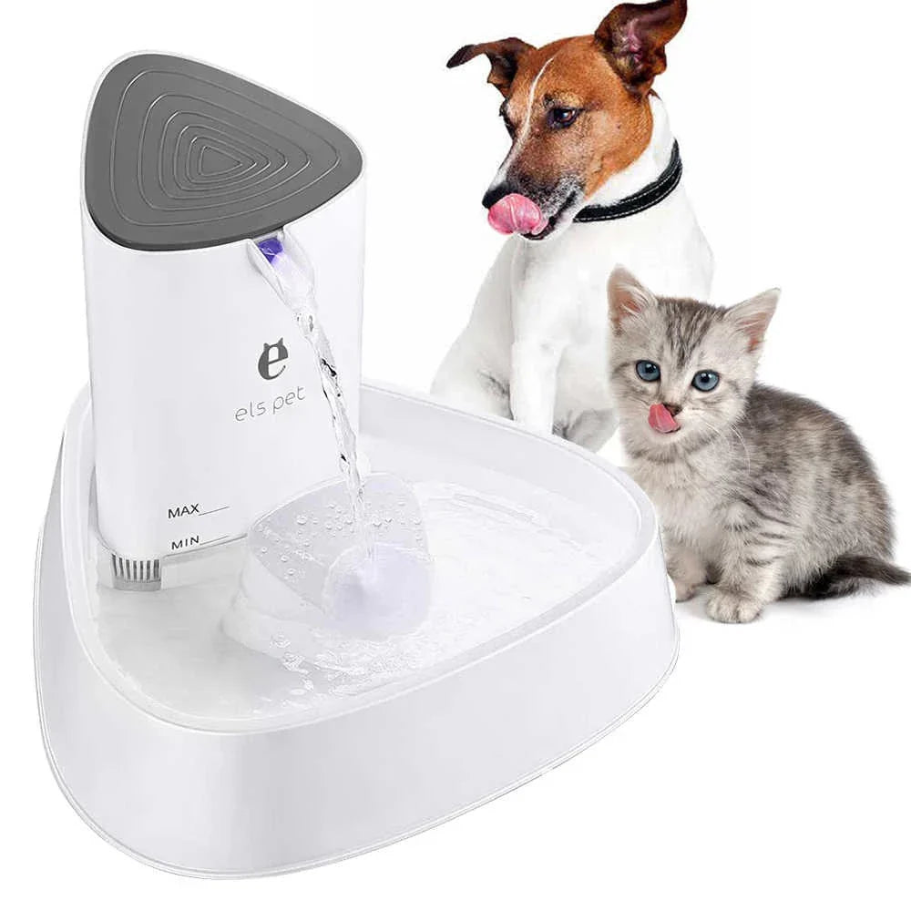 Easy-clean white ceramic automatic pet water dispenser for fresh, continuous hydration for dogs & cats.
