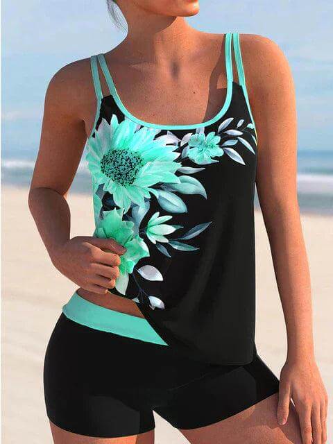 Women's Floral Two-Piece Tankini Swimsuit