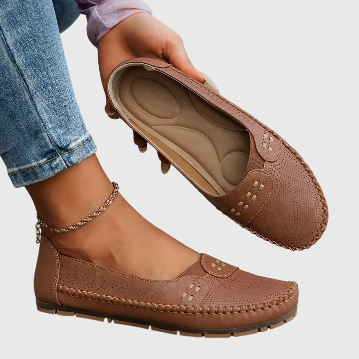 Women's orthopaedic slip-on loafers, comfortable walking shoes with excellent foot support.