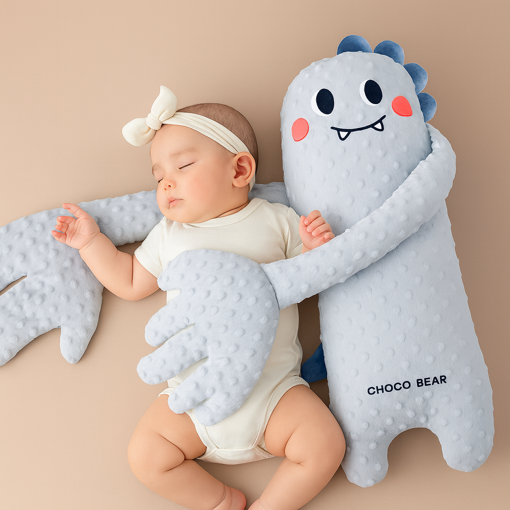 Cute bear Cuddle Buddy SnoozyHug plush toy, soothing sleep aid for babies & toddlers. Perfect baby gift.