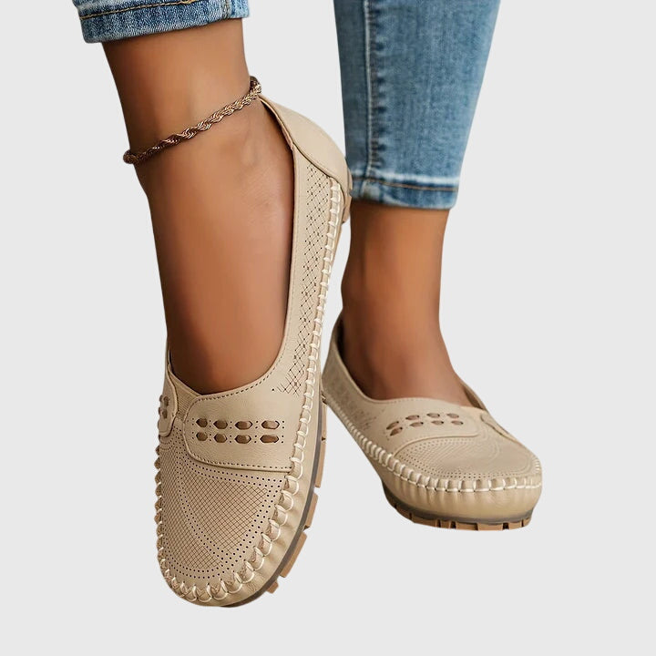 Stylish women's slip-on orthopaedic loafers, ideal health shoes for all-day comfort.