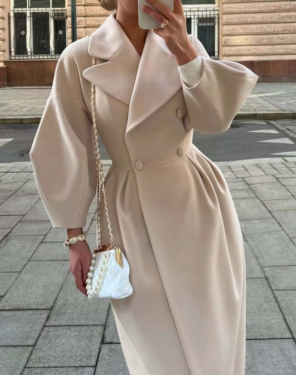 Women's Stylish Lantern Sleeve Long Coat