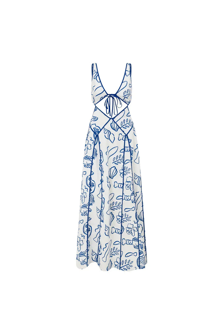 Stylish women's open back maxi dress for spring, offering a flowy fit and elegant look for any party or holiday.