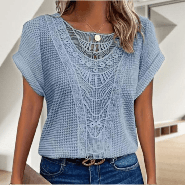 Summer fashion women's top: elegant Ibiza style, boho chic & breezy. A flowy tunic for resort or casual wear.
