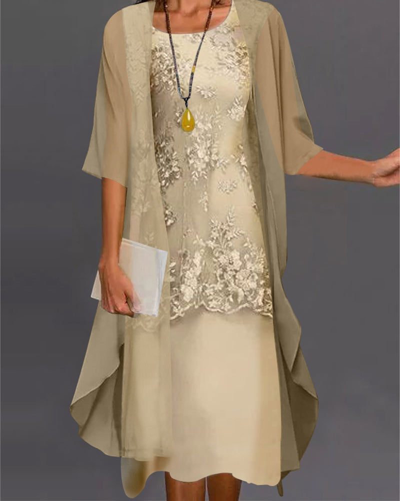 Graceful women's two-part evening dress. Stylish and versatile for formal events or elegant party wear.