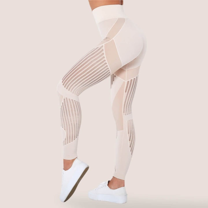 Ultra-comfortable violet anti-cellulite leggings, seamless high-waist activewear for women.