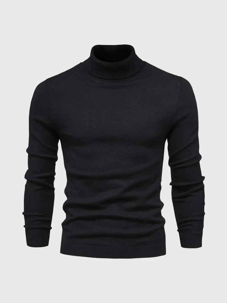 Modern classic men's turtleneck sweater, elevating winter style.
